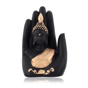 Golden Handcrafted Palm Buddha Idol – Elegant Décor for Home, Office & Gifts