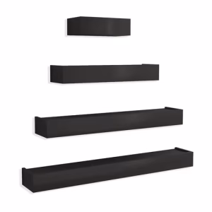 Set of 4 Engineered Wood Wall Shelves – Modern Decorative Storage Solution